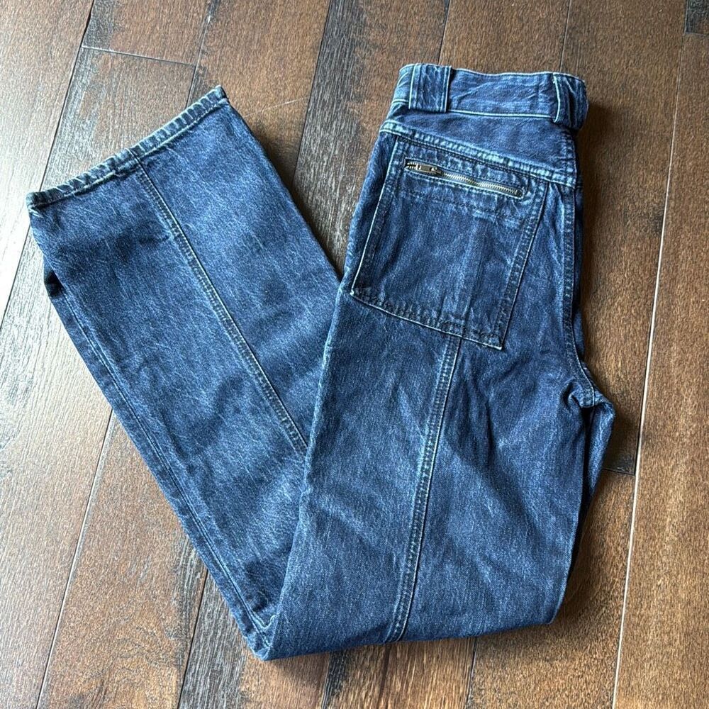 Zara women’s jeans size 4 cargo wide leg dark wash Y2K